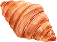 Croissant Bread Watercolor